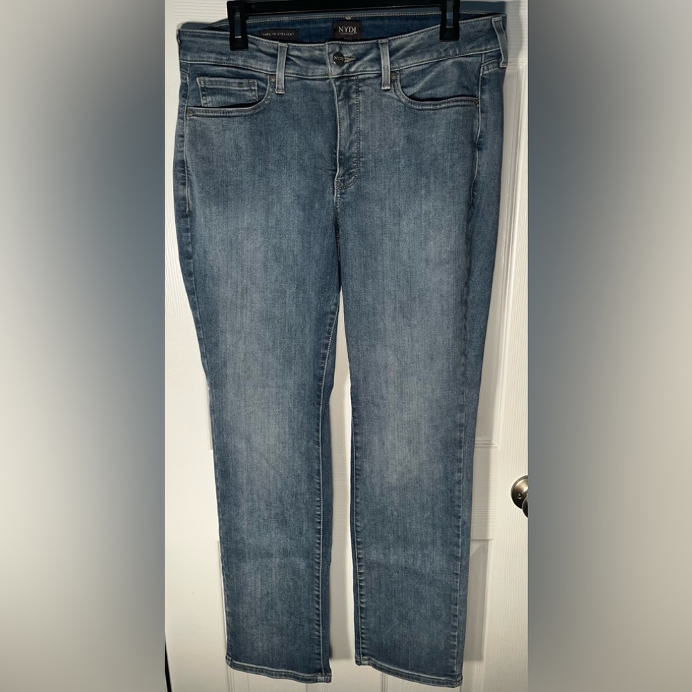Women’s NYDJ Marilyn Straight Leg Romance Jeans Size 14 LiftxTuck Technology